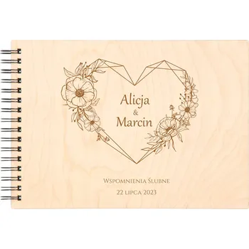 Fotoalbum Dřevěné svatební album - fotky k nalepení - Váš gravír - 30 listů 200g