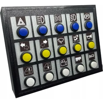 Bezpečnostní kamera Button Box herní panel ATS ETS Assetto Corsa Sim Racing podsvícený