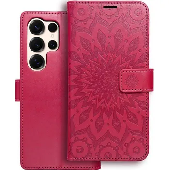 Pouzdro na mobilní telefon Flipové pouzdro Samsung Galaxy S25 Ultra růžové kožené se stojánkem