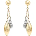 Zlaté Visací Náušnice se Zirkony 7122102