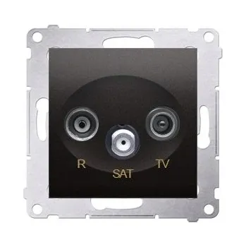 Elektrická zásuvka Anténní zásuvka nástěnná Kontakt-simon šedá