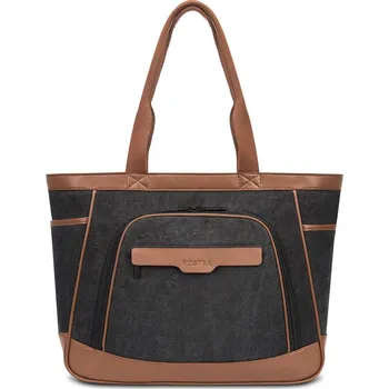 Dámská Plátěná Kabelka Přes Rameno Kožená Taška Canvas Aktovka na Notebook