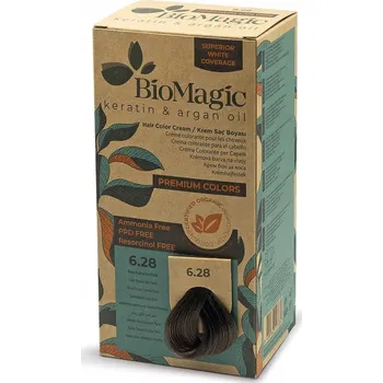 Barva na vlasy Biomagic Barva na vlasy popelavě perleťová tmavá blond (6.28) 170 ml