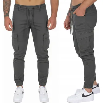 Pánské kalhoty PÁNSKÉ KAPSÁČE MATERIÁLOVÉ KALHOTY JOGGERY KAPSY