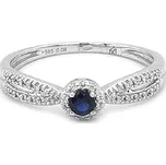 Zlatý prsten se safírem a diamanty 2011394