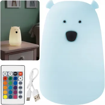 Lampička Mary’s Silikonová noční lampa, VELKÝ medvídek, lampička na usínání s ovladačem