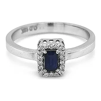 Prsten Zlatý Prsten se Safírem a Diamanty 2010613