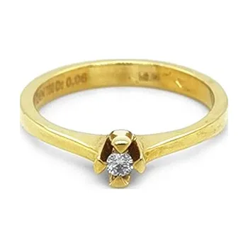 Prsten Zlatý Zásnubní Prsten s Diamantem 2011075