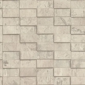 Tapeta Vliesová tapeta 3D efekt šedá, industriální styl 497151 / Vliesové tapety na zeď Factory VI (0,53 x 10,05 m) Rasch