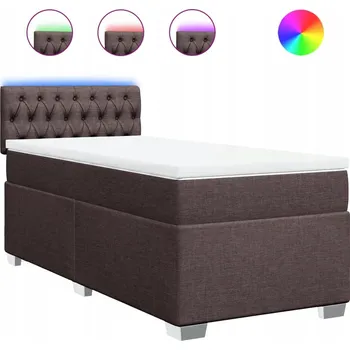 Postel Čalouněná jednolůžková postel VidaXL 100x200 cm, odstíny hnědé