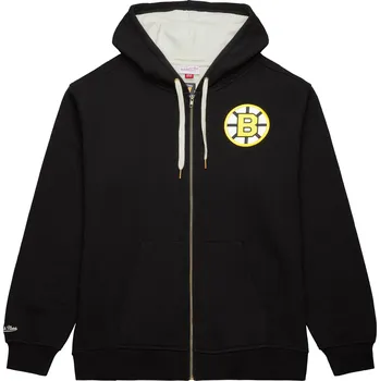 Pánská mikina Mitchell & Ness Pánská mikina Boston Bruins NHL Playoff Win 2.0 Full Zip Fleece Vintage Logo Bruins Velikost: 2XL