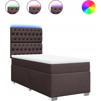 Postel Čalouněná jednolůžková postel VidaXL 100x200 cm, odstíny hnědé