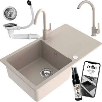 Granitový dřez Jednokomorový dřez Milo Castello granit béžový