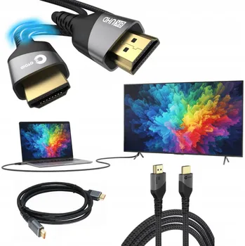 Video kabel KVALITNÍ SILNÝ HDMI KABEL 120MHz pro konzoli PS5 8K 2.1 UHD 4K 250cm