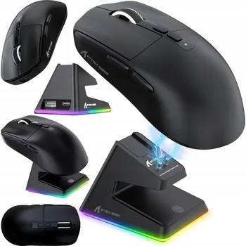 Myš Bezdrátová herní myš Attack Shark X6 + RGB nabíjecí stanice BT 2.4G