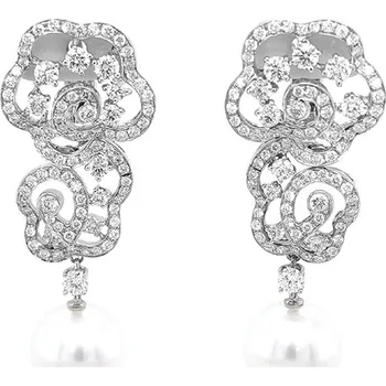 Náušnice Zlaté Perlové Náušnice s Diamanty SS AA YL40001