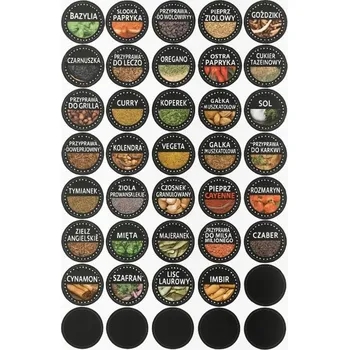 Sklenice NÁLEPKY NA KOŘENKY etikety na sklenice a skleničky na koření, 40 ks