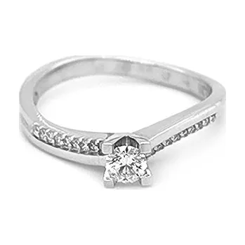 Prsten Zlatý Zásnubní Prsten s Diamanty 2010785