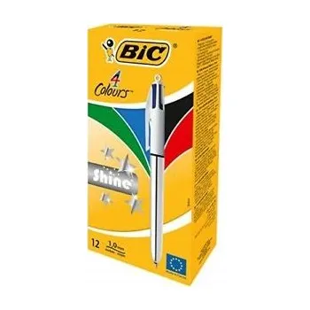 Bic 4 Colours Shine Silver Vícebarevná Propiska sada 12 kusů 982