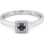 Zlatý prsten se safírem a diamanty 2011397