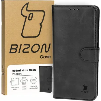 Pouzdro na mobilní telefon Flipové pouzdro Bizon pro Xiaomi Redmi Note 13 5G, černé