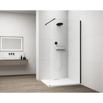 POLYSAN ESCA BLACK MATT jednodílná sprchová zástěna k instalaci ke stěně, sklo čiré, 1200 mm (ES1012-02)