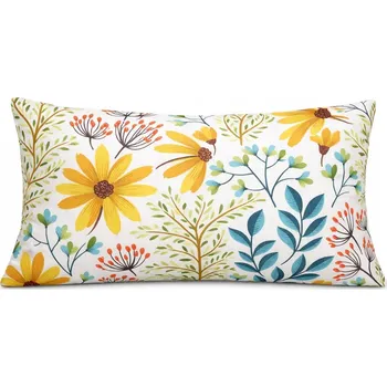 Povlak na polštářek Povlak na polštář žluté květy listy větvičky zahrada 30x50 jarní dekorativní