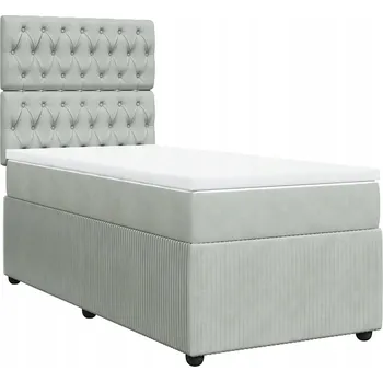 Postel Čalouněná jednolůžková postel VidaXL 90x200 cm, odstíny šedé