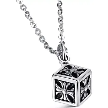 Přívěsek Přívěsek z chirurgické oceli - Kostka řádu templářů - Model včetně řetízku 3mm/ 60 cm