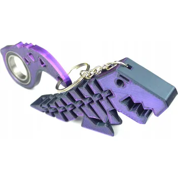 Keyrambit Sada KEYSPINNER Přívěsek Na Klíče + Flexi Rex Dino TikTok Barva PINK FLUO