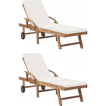 Zahradní lehátko VidaXL Bílé dřevěné Lehátko