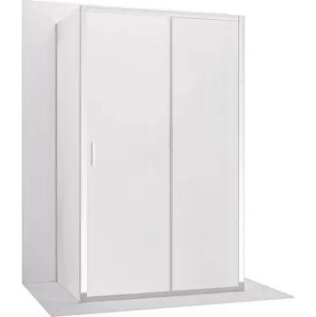 CERANO - Třístěnný sprchový kout Varone LINE U L/P - 6 mm - chrom, mléčné sklo - 120x70 cm - posuvný