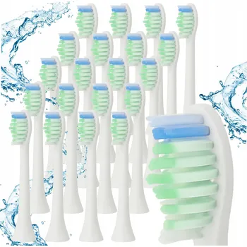 Náhradní hlavice k elektrickému kartáčku 20x Hlavice pro zubní kartáčky PHILIPS SONICARE DIAMOND CLEAN BÍLÉ - náhrady