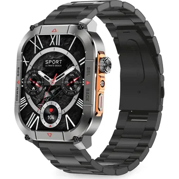 Chytré hodinky Chytré hodinky Aligator Sport GPS s kovovým řemínkem + černý silikonový řemínek zdarma