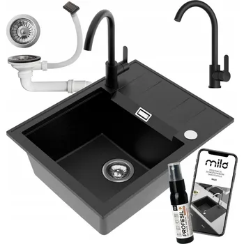 Granitový dřez Jednokomorový dřez Milo Avangard granit černý
