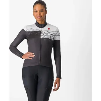 cyklistický dres Dres Castelli Dres Castelli Unlimited Thermal 2 4524551 dámský dl.r. black/silver gray L L
