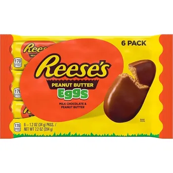 Cukrovinka Reese's Eggs mini bábovky ve tvaru vajíček s mléčná čokoláda a arašídový krém 6x34 g
