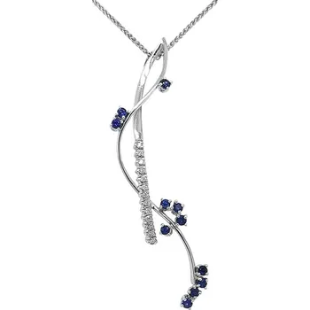 Přívěsek Zlatý Přívěsek se Safíry a Diamanty 2050302