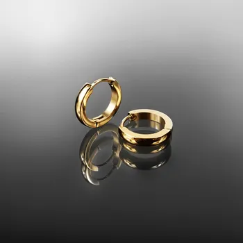 Náušnice Klasické kruhové náušnice z pozlacené chirurgické oceli, průměr 1,6 cm č. 1907