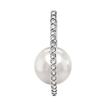 Přívěsek Zlatý Přívěsek s Přírodní Perlou a Diamanty 2050358