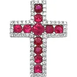 Zlatý Přívěsek s Rubíny a Diamanty 2050216