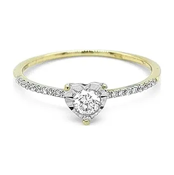 Prsten Zlatý Zásnubní Prsten s Diamanty 2011246