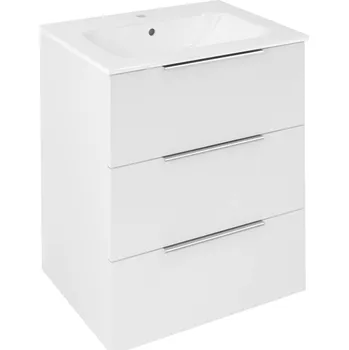 Koupelnový nábytek SAPHO CIRASA umyvadlová skříňka 59,2x75x46cm, 3x zásuvka, bílá lesk (CR631-3030)