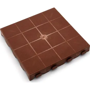 FMT Hnědá plastová terasová dlažba Linea Combi - 39 x 39 x 4,8 cm