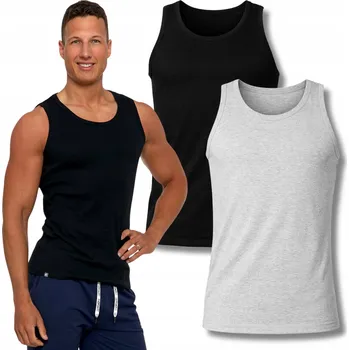 Pánské tričko 2x Tričko Tričko Pánské Bavlněné Hladké Tank Top 2PAK MORAJ XL