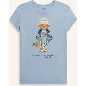 Dámské tričko Polo Ralph Lauren Dívčí Tričko, tmavě modrá / světle hnědá, 158