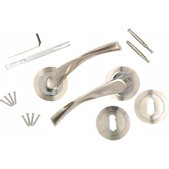 Dveřní kování Dveřní klika na klíč kulatá tyč saténová 130 mm - zámek na klíč \ satén