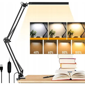 Lampička LED Stolní Lampa na Psací Stůl Školní Noční Lampa Rýsovací Nastavitelná USB