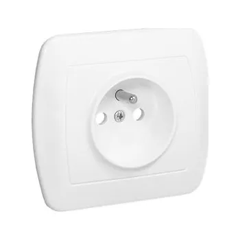 Elektrická zásuvka Zásuvka s uzemněním jednoduchá s clonkami AGZ1ZE/11 Akord bílá