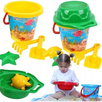 Hra na zahradu Sada do písku KYBLÍK 4 FORMIČKY LOPATKA SÍTKO